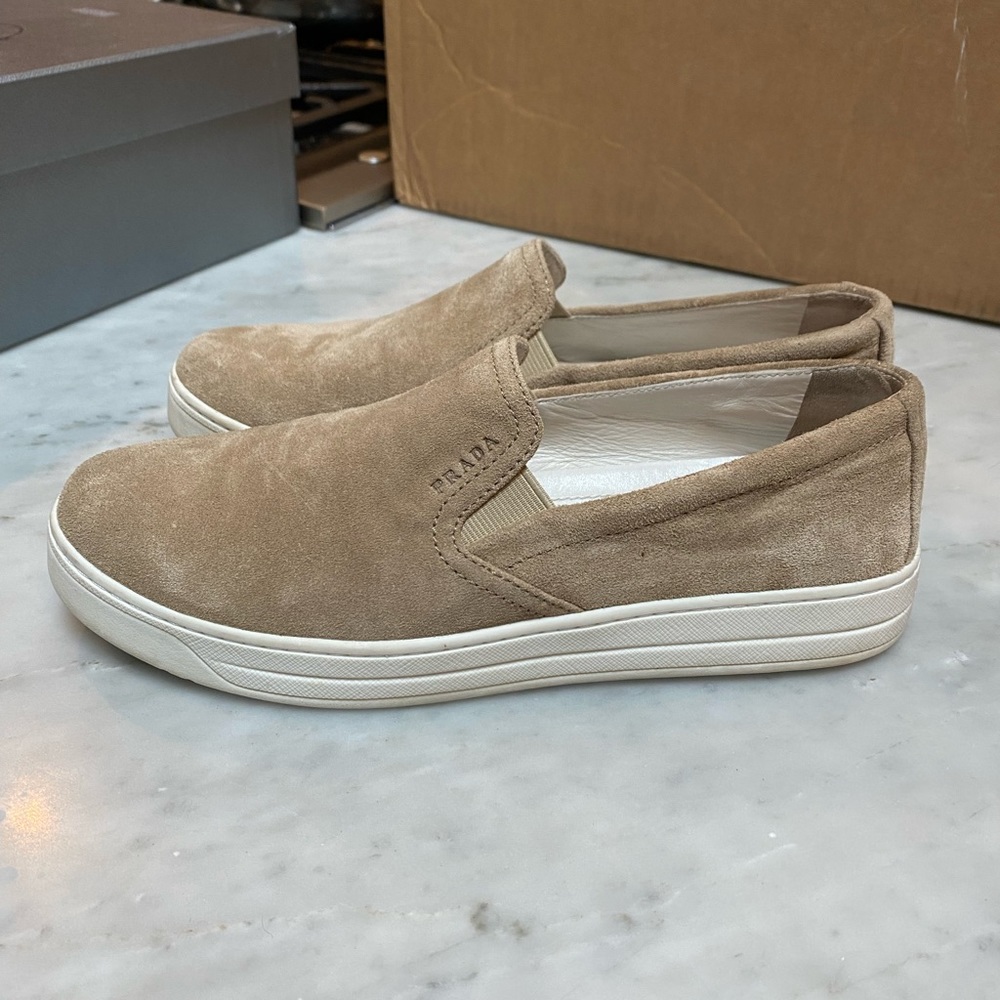 Prada Suede Slip On Sneaker